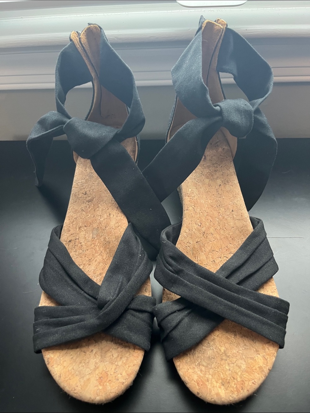 UGG Traci Espradrille Wedge Sandals with Ankle Wrap